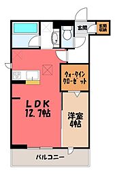 D-Gran 江木町 1LDKの間取図画像