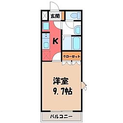 アルカンシェル 1Kの間取図画像