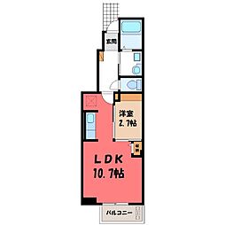 サンウエスト 1LDKの間取図画像