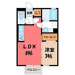 ディアコートA 1LDKの間取図画像