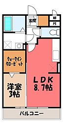 メイスクエアC 1LDKの間取図画像