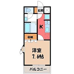 ルピナス 1Kの間取図画像