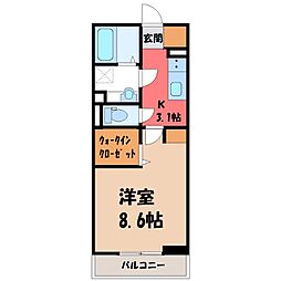 CASACOCORUNB 1Kの間取図画像