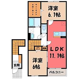 ハント・ポント3 2LDKの間取図画像