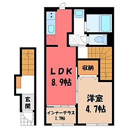 エメラルドI 1LDKの間取図画像