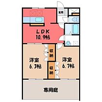 群馬県伊勢崎市美茂呂町（賃貸アパート2LDK・1階・51.66㎡） その2