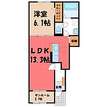 群馬県伊勢崎市豊城町（賃貸アパート1LDK・1階・50.05㎡） その2