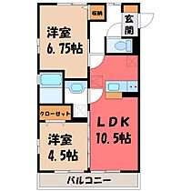 群馬県前橋市天川大島町（賃貸アパート2LDK・1階・50.56㎡） その2