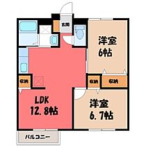 群馬県前橋市山王町（賃貸アパート2LDK・1階・55.87㎡） その2