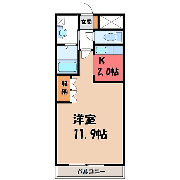 雅 II ｜群馬県伊勢崎市山王町(賃貸アパート1K・1階・34.00㎡)の写真 その2