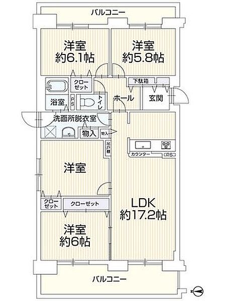 4LDK 間取り