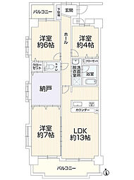 間取図画像 3SLDK