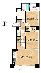 ライオンズマンション惟信町 2LDKの間取図画像