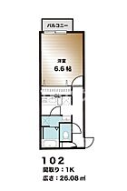 グランニール稲毛東II 103 ｜ 千葉県千葉市稲毛区稲毛東5丁目（賃貸アパート1K・1階・26.08㎡） その2