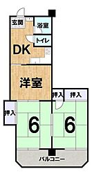 ルナハイツ津 3DKの間取図画像