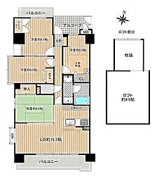 宝マンション稲永 4LDKの間取図画像