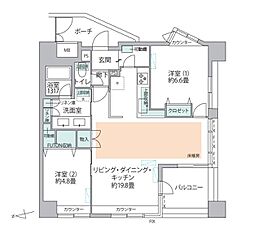 プランヴェール湘南江ノ島 2LDKの間取図画像
