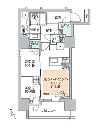 PROUD五反田 2LDKの間取図画像