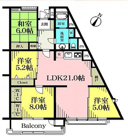 間取り グリーンコープ鹿島 5階/-