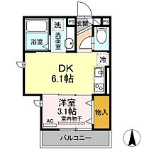 Ｄーｒooｍ　Ｋｕｍｅ 203 ｜ 愛知県豊橋市大橋通1丁目26-1（賃貸アパート1DK・2階・25.71㎡） その2