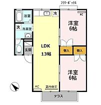 セジュールＡＳＡ　Ｃ棟 105 ｜ 愛知県豊橋市大村町字大賀里17-3（賃貸アパート2LDK・1階・53.73㎡） その2