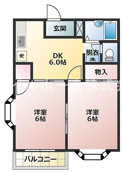 エルディム八雲 201｜愛知県豊橋市馬見塚町(賃貸アパート2DK・2階・39.40㎡)の写真 その2