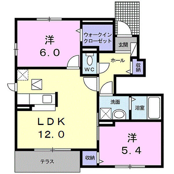 プリムローズ 102｜愛知県新城市市場台2丁目(賃貸アパート2LDK・1階・55.88㎡)の写真 その2