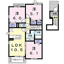 ベル・アンジュ葵 203 ｜ 愛知県豊川市御津町下佐脇宮本99番地3（賃貸アパート3LDK・2階・67.50㎡） その2