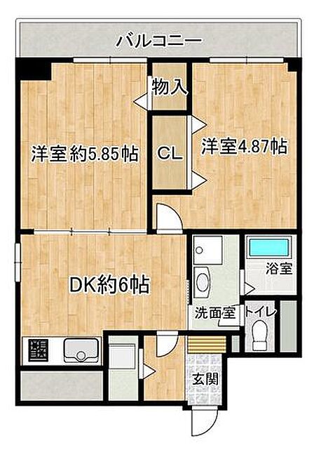 2DK 間取り