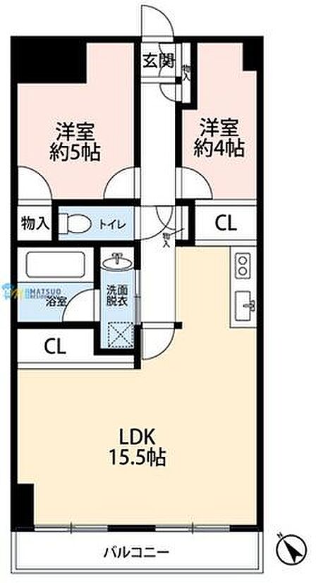 2LDK 間取り