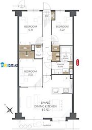 ダイアパレス青山弐番館 3LDKの間取図画像