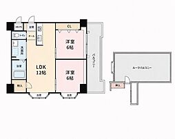 ライオンズマンション住吉南町 2LDKの間取図画像