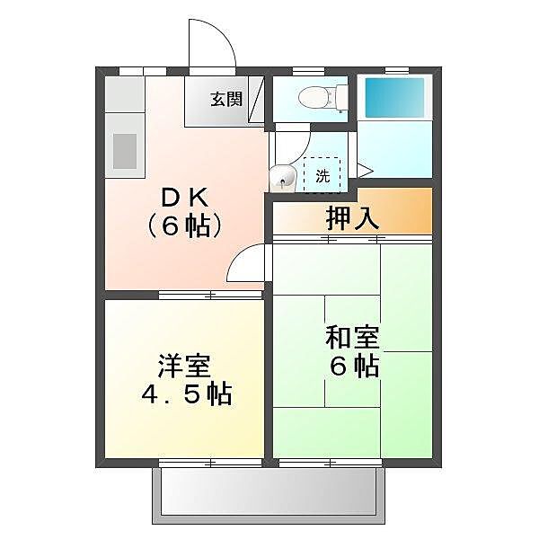 シティおかやま 203号室｜広島県福山市南蔵王町5丁目(賃貸アパート2DK・2階・35.91㎡)の写真 その6