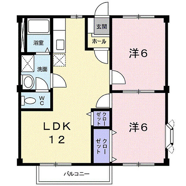 ニューシティ聖Ａ 201｜広島県福山市高西町南(賃貸アパート2LDK・2階・52.99㎡)の写真 その2