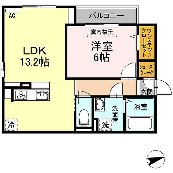 香川県高松市東山崎町(賃貸アパート1LDK・2階・46.13㎡)の写真 その2