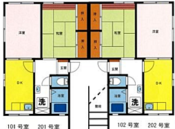 シティハイム辻1 2DKの間取図画像