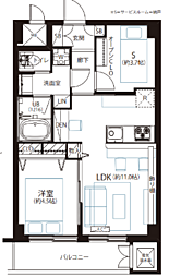 南馬込セントラルパレス 1SLDKの間取図画像