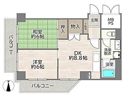 ローズコーポ新大阪6 2LDKの間取図画像