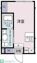 BEL FIORE SANCYA 2階ワンルームの間取り