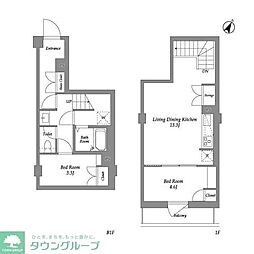 ザ・レジデンス用賀 2LDKの間取図画像