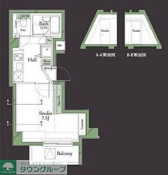 HF明大前レジデンス 1Kの間取図画像