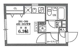 COCOCUBE井草 ワンルームの間取図画像