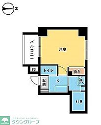スカイコート渋谷初台 1Kの間取図画像