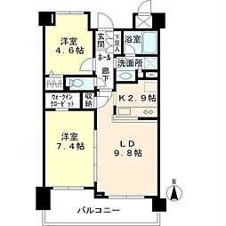 プレミアコンフォート高井戸 2LDKの間取図画像