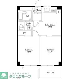 シーズ・レジデンス永福町パレス 2DKの間取図画像