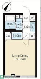 世田谷区下馬5丁目マンション 1Kの間取図画像