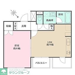 藤和シティコープ桜新町 1LDKの間取図画像