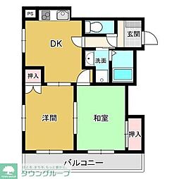 ロータスプレース 2DKの間取図画像