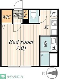 アルベフィオーリ北沢 1Kの間取図画像