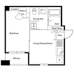 エルヴィータ代々木 1DKの間取図画像